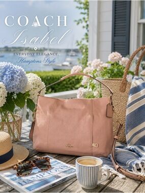 COACH Isabel Shoulder Bag in Blush Pink with Gold-Tone Hardware